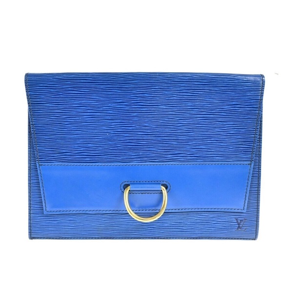 Louis Vuitton Epi Leather Blue Lena 28 Blue Clutch Crossbody Bag - Picture 3 of 15